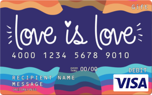 Visa礼品卡上写着“爱就是爱”